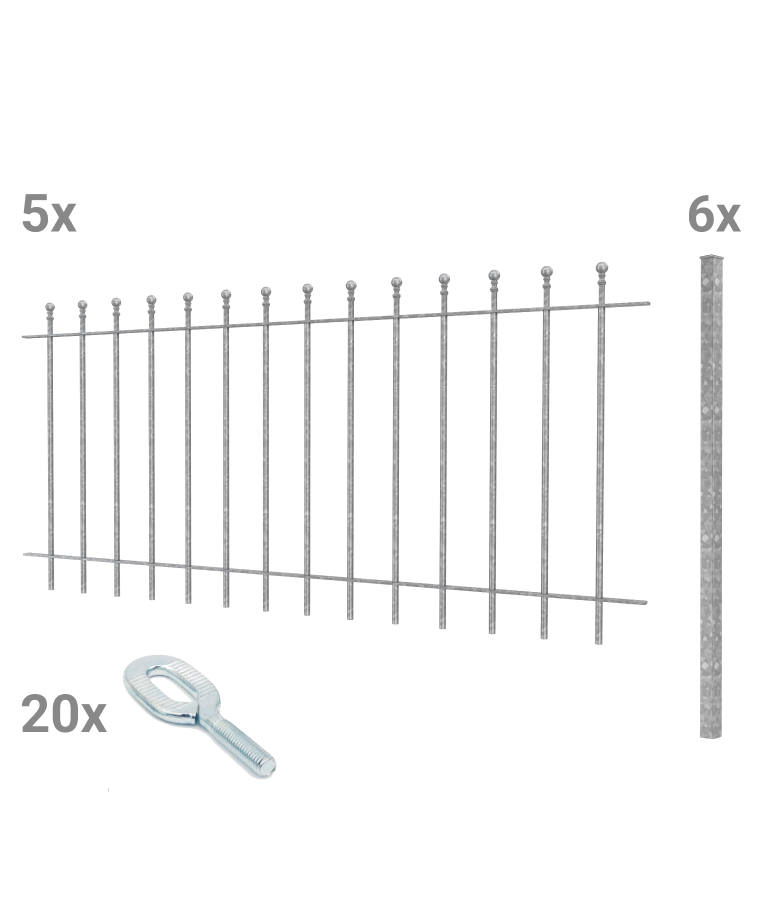 Zaunset Ancona zum Einbetonieren | Feuerverzinkt